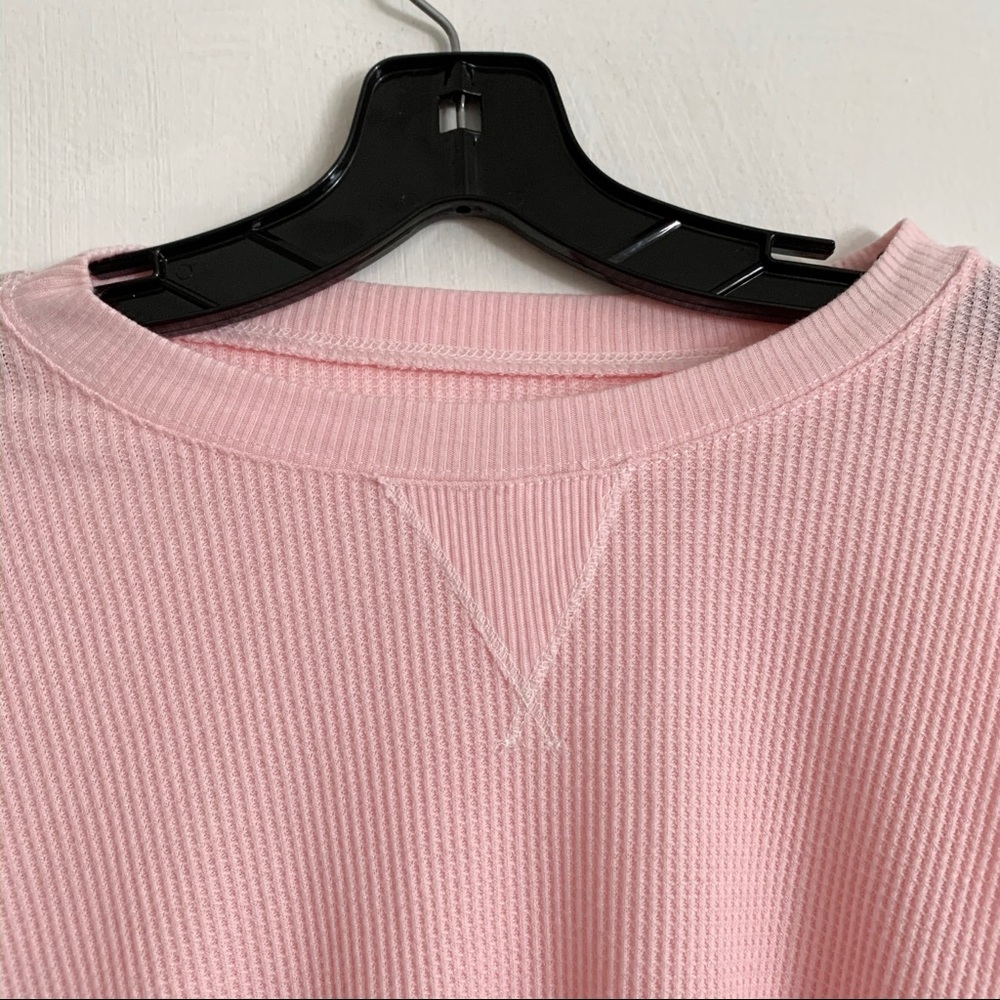 Hollister Pink Varsity Waffle Tee - Picture 3 of 7